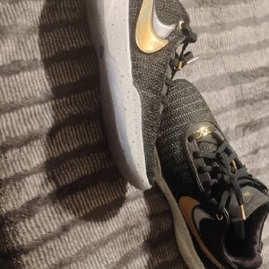 Nike Black and Gold Athletic Shoes